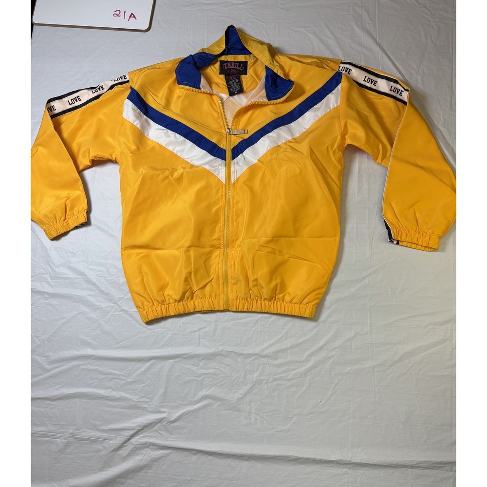 Womens Thrill 94 track jacket windbreaker yellow, size Medium, LOVE